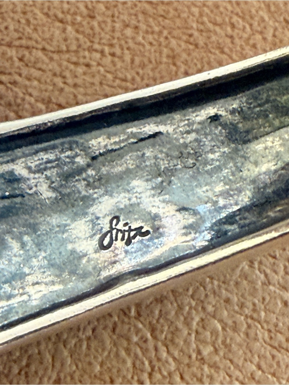 Navajo artist Fritz Casuse Sterling Silver Spirit Kachina Cuff Bracelet. - Picture 9 of 10